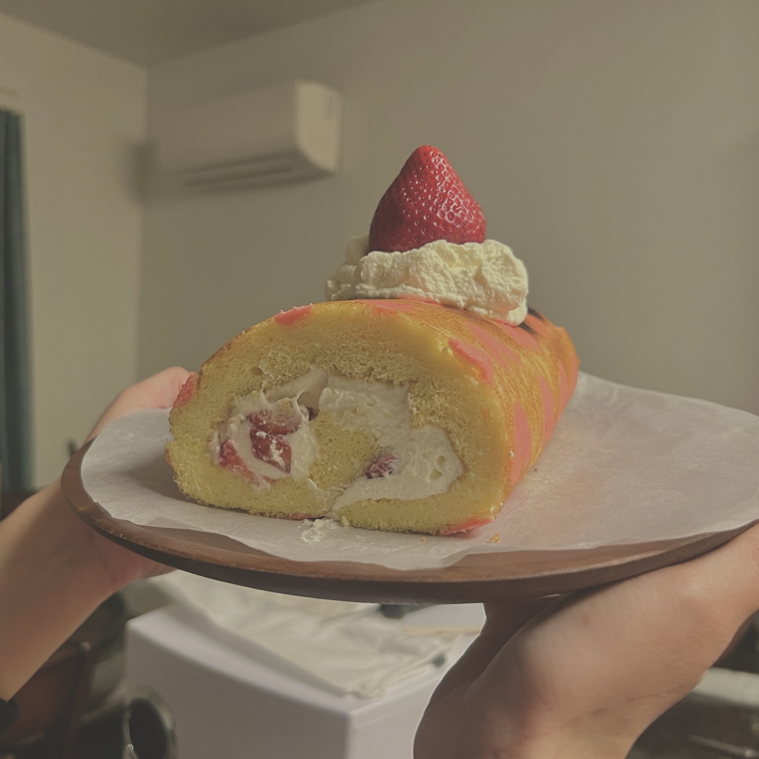 slice of the roll cake